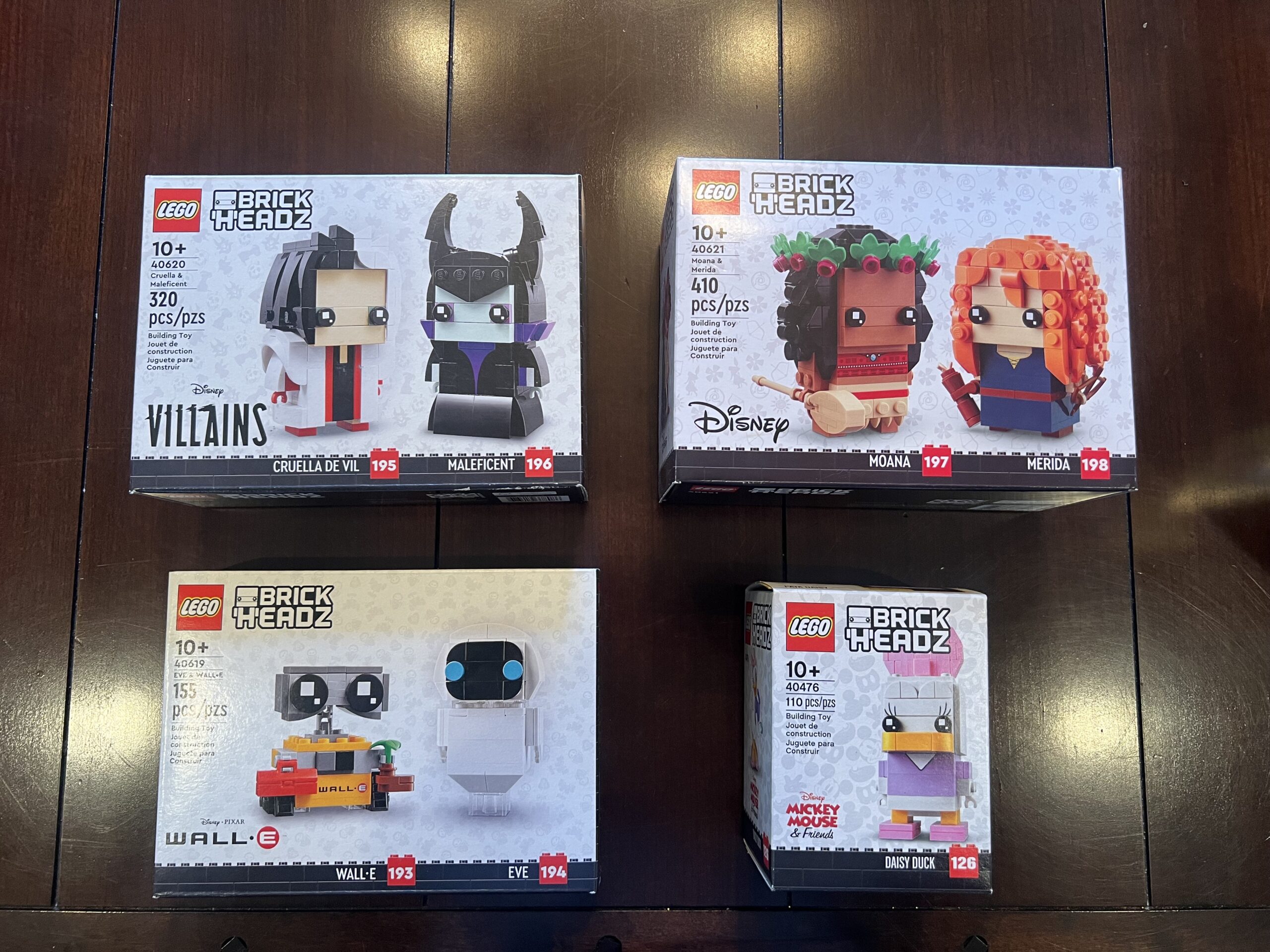 Disney BrickHeadz Lego Sets and Calzones